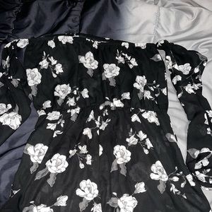 Off Shoulder Floral Romper.